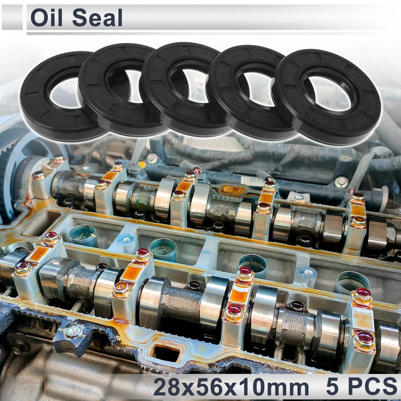 Oil Seal 28x56x10mm Rotary Shaft Seal TC Seal Ring Nitrile Rubber 5 Pcs