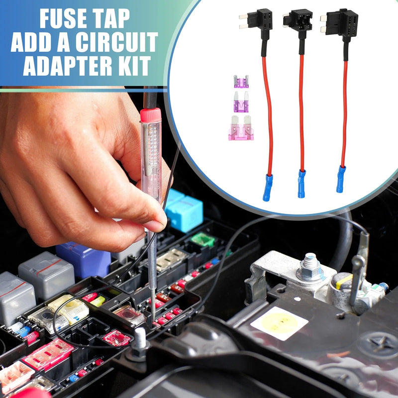 3 x Car Fuse Tap with 3 x 3A Mini Low Profile Fuses  (N/A)