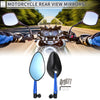 Motorcycle Rear View Mirror Handlebar Mirrors Black Blue Aluminum Alloy