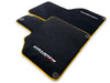 Lamborghini Gallardo Black Tailored Carpets with Yellow Trim Floor Mats