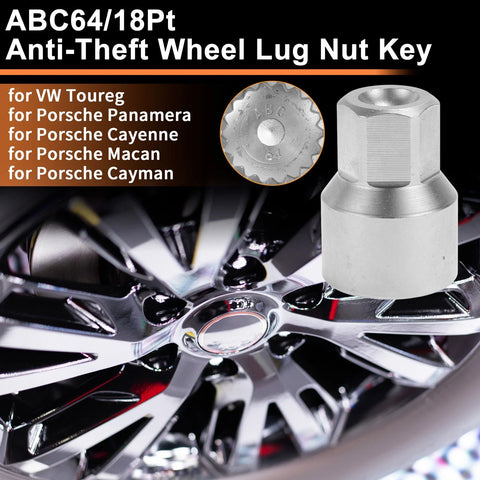 VW Touareg (2004-2010) - 2 x Locking Nut Key Socket Tool Wheel Lock Lug Nut