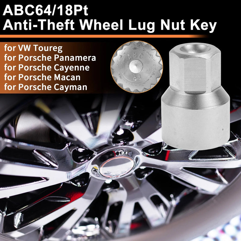 VW Touareg (2004-2010) - 2 x Locking Nut Key Socket Tool Wheel Lock Lug Nut