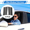 Peugeot 301 (2014-2019) Carbon Fiber Black 4 Pcs Door Pillar Window Trim