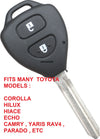 3 x 2 Button Key Remote Case Shell For Toyota Rav4