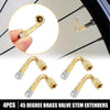 Car Motorcycle 4 x Tyre Valve Stem Extension Gold Tone