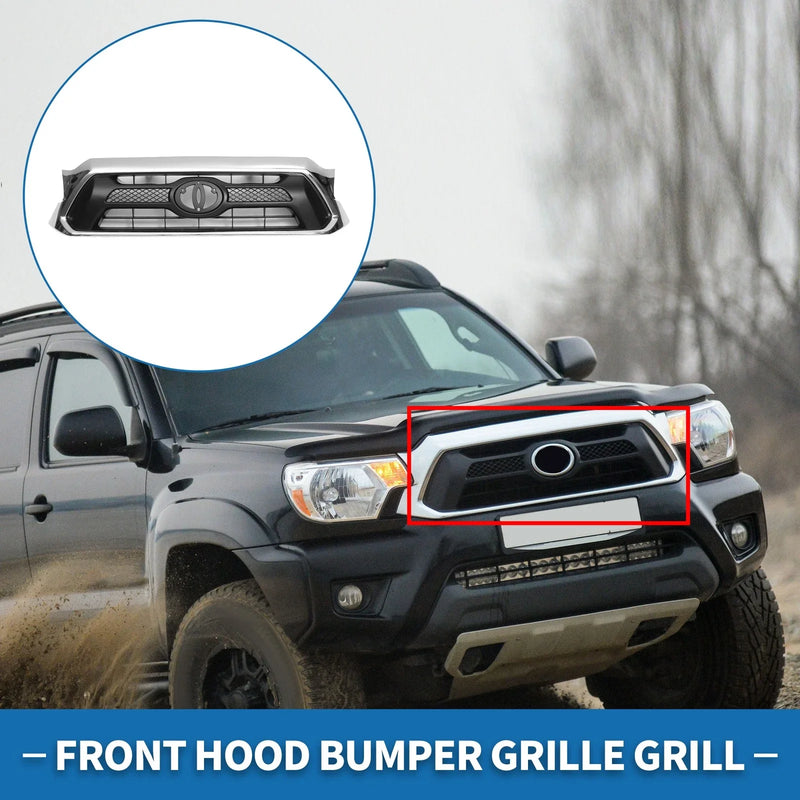 Toyota Tacoma Chrome Silver Black Front Hood Bumper Grille (2012)