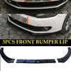 VW Golf Mk6 (2009-2013) x3 Pieces Front Bumper Lip Splitter Spoiler