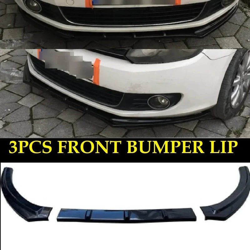 VW Golf Mk6 (2009-2013) x3 Pieces Front Bumper Lip Splitter Spoiler