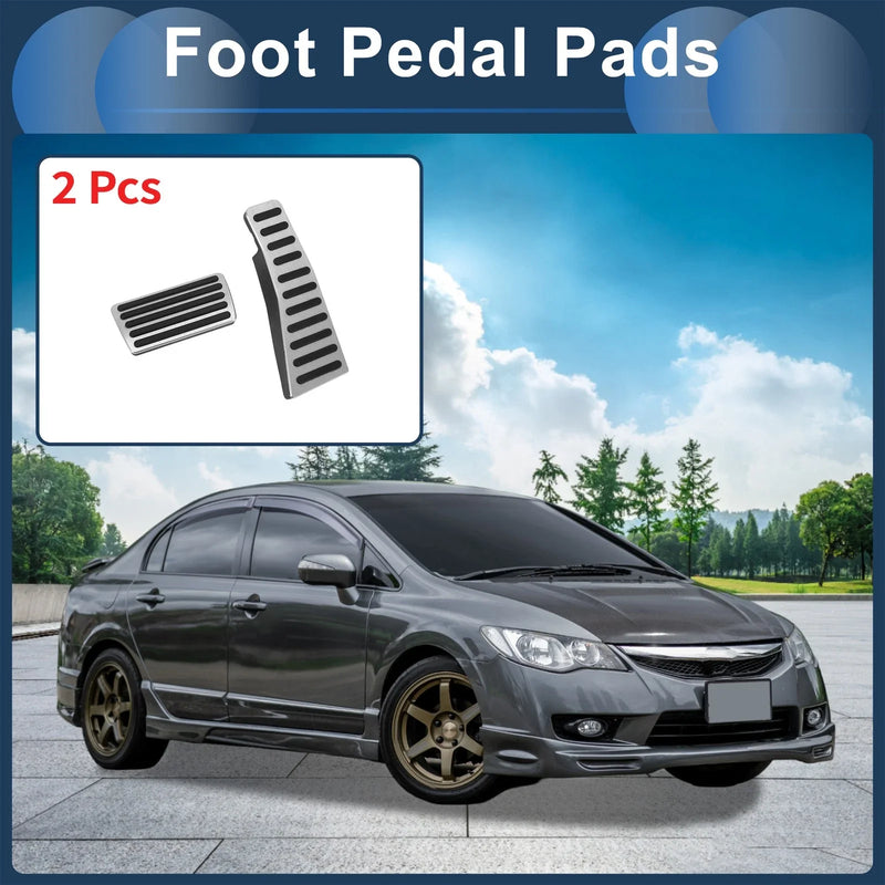 Honda Civic (2006-2009) Silver Tone 2 x Foot Accelerator Pedal Covers