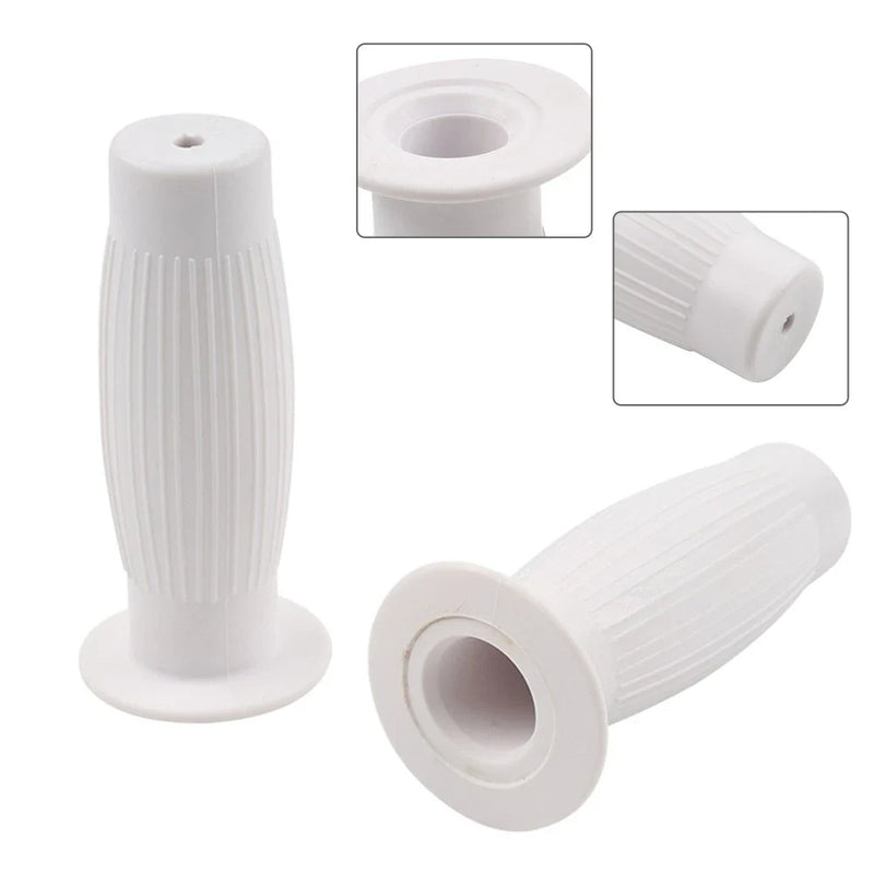 Vintage Motorcycle Handlebars White Universal 7/8" Easy-Hold Hand Grips