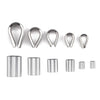 Wire Rope Cable 250Pcs Thimble & 6 Size Crimping Loop Sleeves