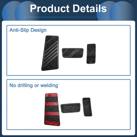 Ford Ranger (2024) Black 3 x Automatic Foot Accelerator Pedal Covers