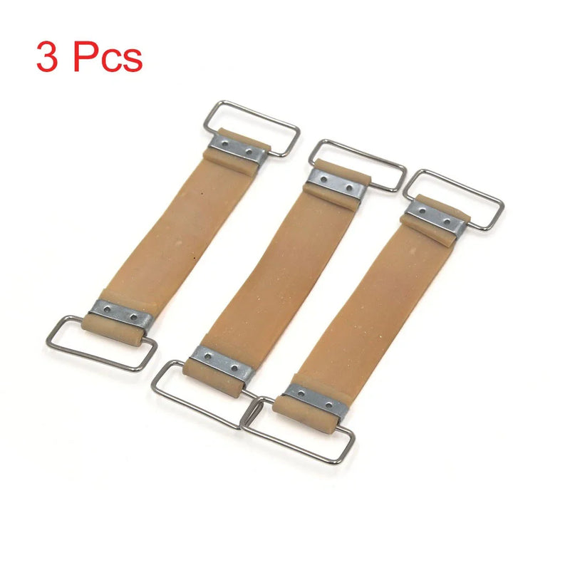 Motorcycle 3 x Brown Bettery Fixed Holder Rubber Strap Band Bandge