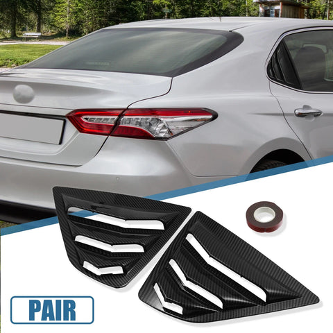 Toyota Camry 1 Pair Rear Side Window Louvers Carbon Fiber Pattern Black