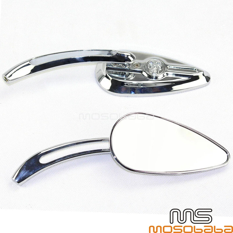 Honda Shadow Spirit VT750 Chrome Skull Rear View Mirrors (2001-2007)