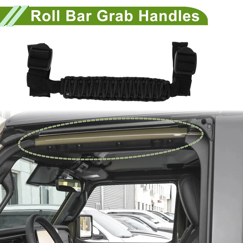 Jeep Wrangler JL 4 Door (2024-2025) Black Roll Bar Grab Handles