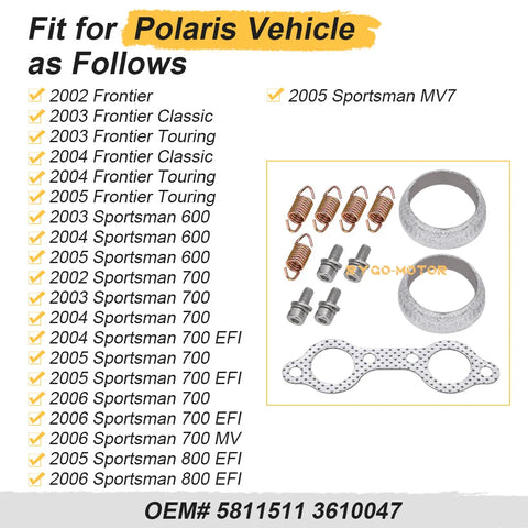 Polaris Sportsman Exhaust Gasket Seal Spring Rebuild