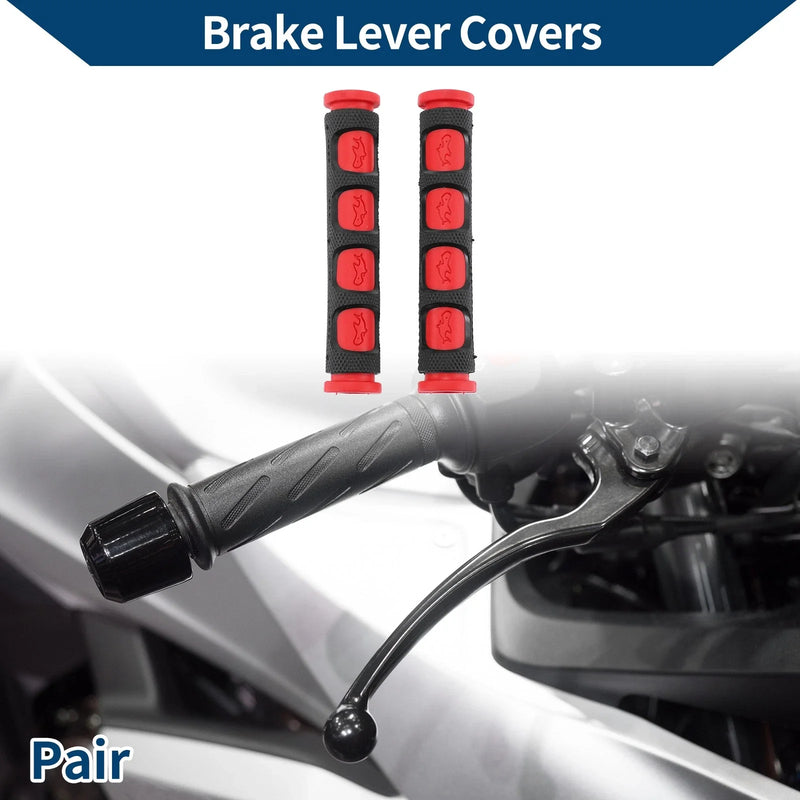 10mm Motorcycle Brake Lever Cover Rubber Brake Lever Grip Sleeve Red 1 Pair