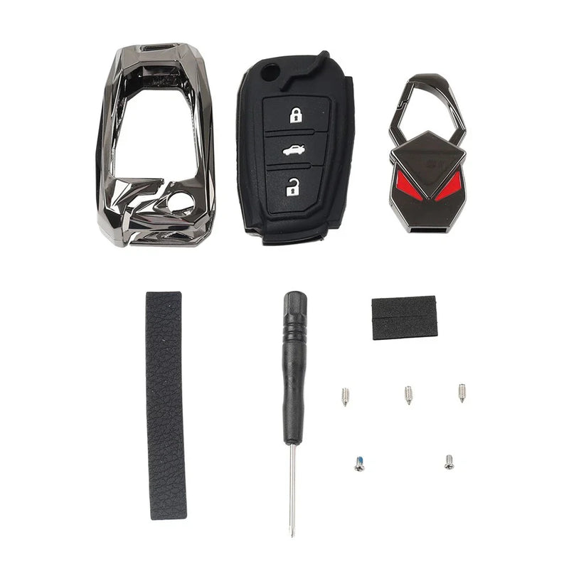 Audi A8 Quattro Black 3-Button Key Fob Case Shell Cover (2006-2010)