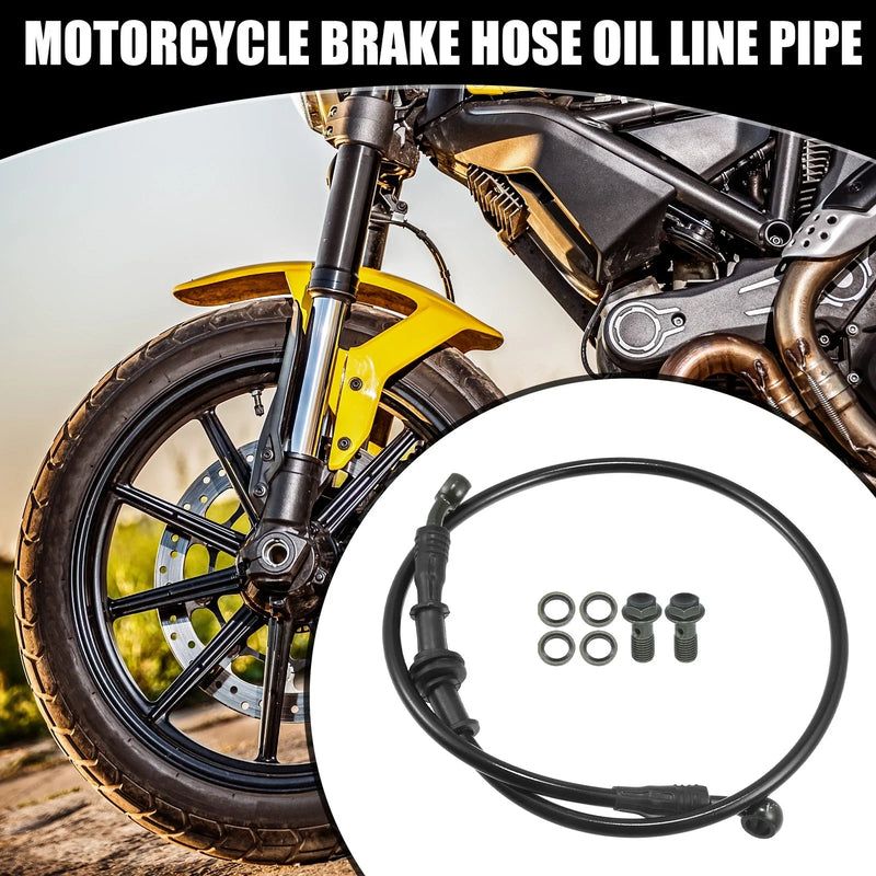 80cm Universal Motorcycle Hydraulic Brake Hose Set Black