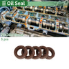 Oil Seal 20x30x10mm FKM Rubber Brown 5 Pcs