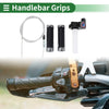 7/8" 22mm Motorcycle Hand Grips Cover Kit End Grips Silver Tone