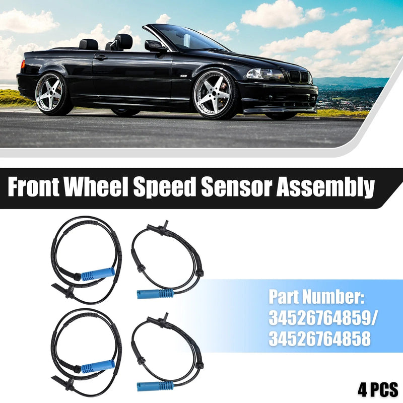 BMW 325xi Base 4pcs ABS Wheel Speed Sensor Front Left Right