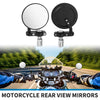 Motorcycle Black Aluminum M8 Rear View Mirrors Round Shape Handlebar