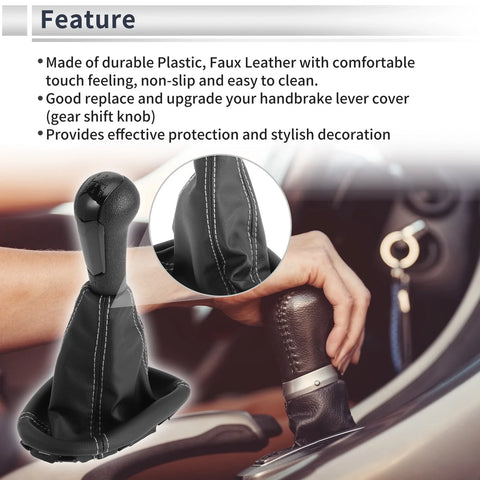 Chevrolet Spark 5-Speed Shift Knob with Boot Cover Faux Leather (2011-2015)