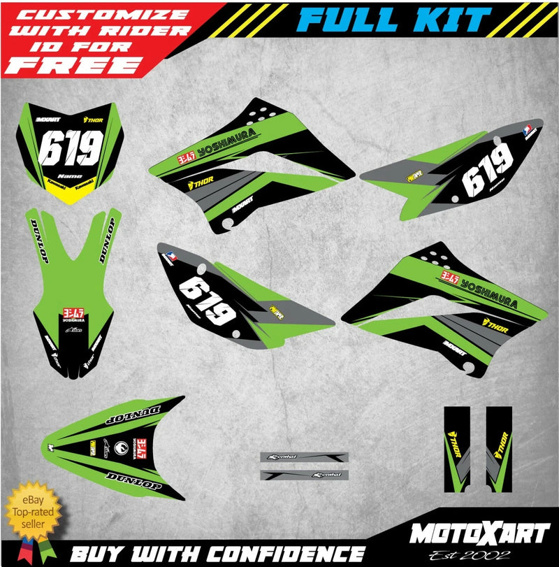 Kawasaki KLX 110 (2010-2020) FLEX STYLE Stickers Custom Graphics Kit