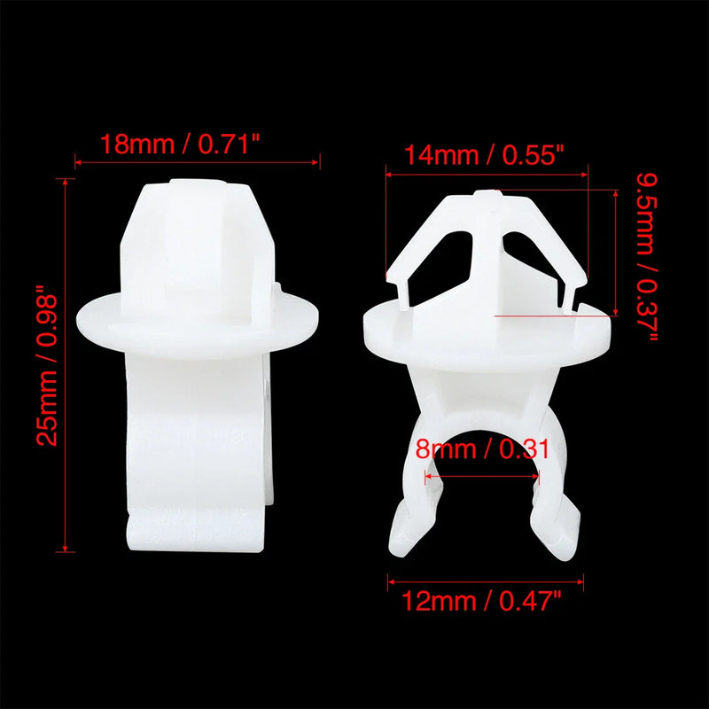 Honda Accord, CRV, Civic, City 10 x Car Hood Prop Rod Clips (2003-2023)
