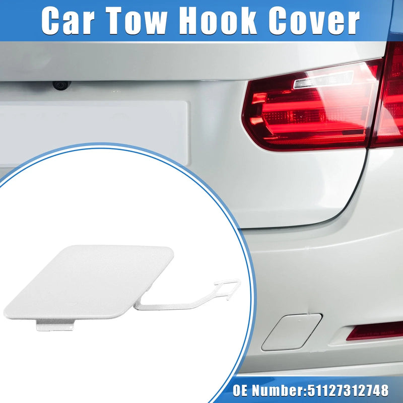 BMW 3 F30 White Rear Bumper Tow Hook Eye Hole Cover Cap (2012-2015)