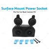 Boat Caravan RV - Black 12V-24V Dual Power Socket