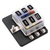 Car Marine Universal 6-Way Blade Fuse Box Holder with LED Indicator