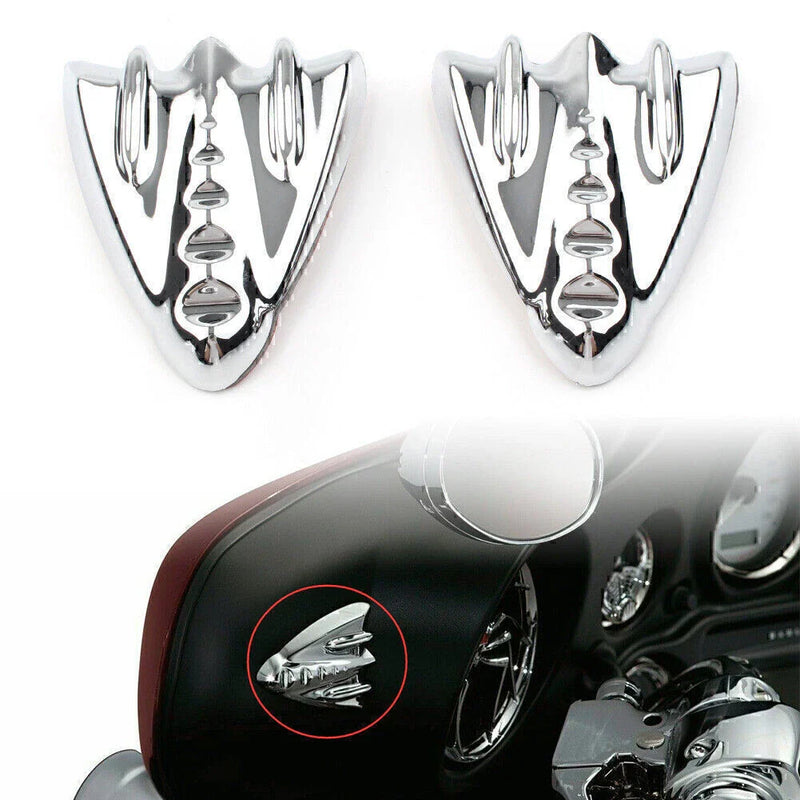 Harley Street Glide Chrome Inner Fairing Mirror Block Off Covers (06-13)