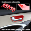Dodge 1 Set Carbon Fiber Pattern Red Inner Door Handle Bowl Cover Trim