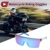 Motorcycle Blue Lens White Frame PC Cycling Sunglasses Goggles
