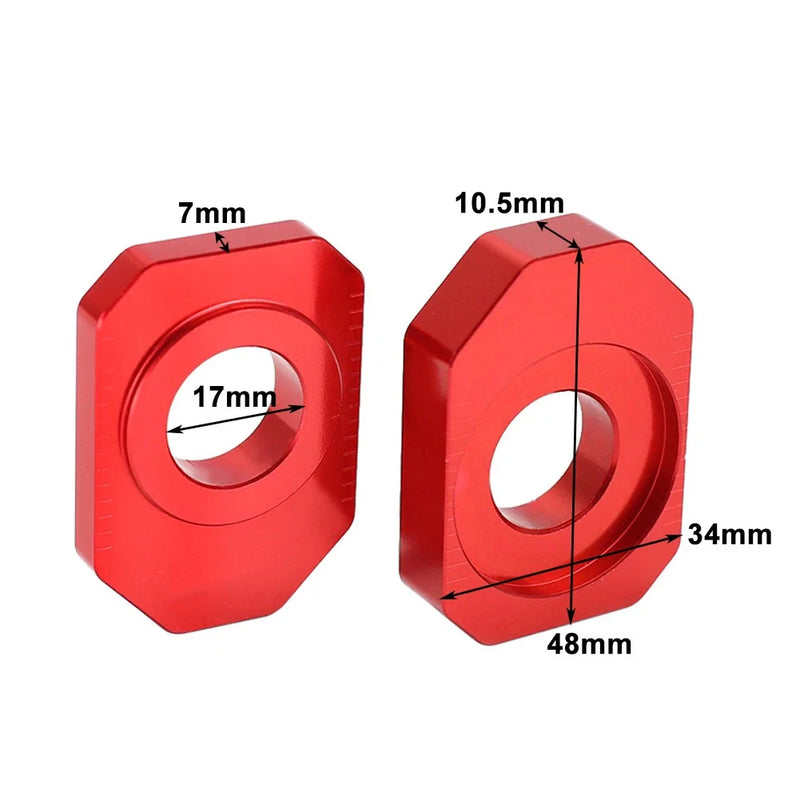 HONDA CRF 300L Rally Red CNC Rear Axle Blocks Chain Adjusters (2021-2023)