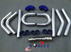 Cars 2.25" Aluminum Universal Intercooler Turbo Piping Kit + Blue Hoses