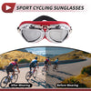 Motorcycle Riding Goggles Silver Tone Lens Red Silver Tone Frame PC PU Sponge