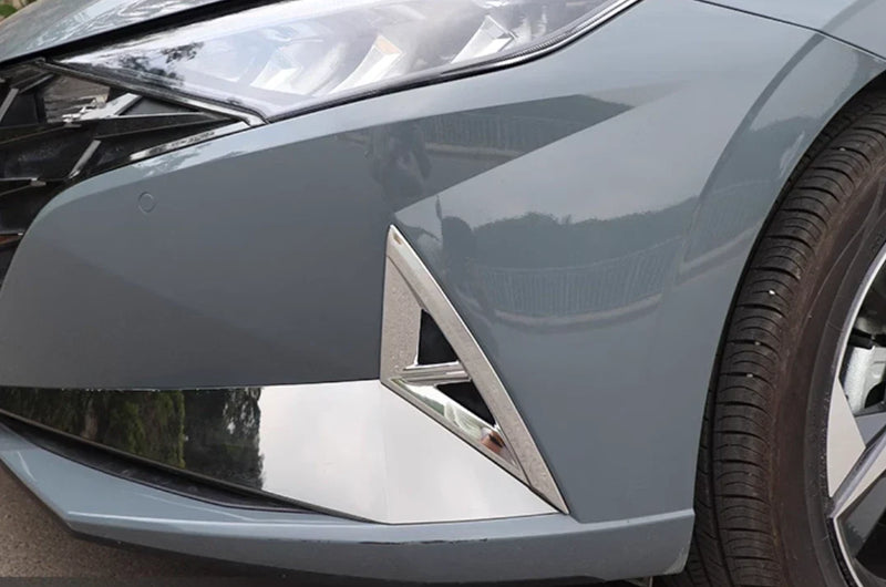 Hyundai Elantra 2 x Front Fog Light Lid Chrome Side Cover Trim (2021-2024)