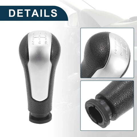 Chevrolet Spark Plastic Black Silver Tone 5-Speed Manual Gear Shifter Knob