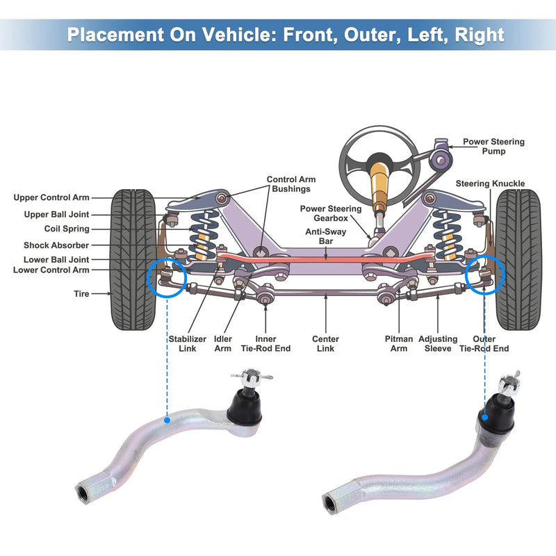 Honda Civic Front Outer Tie Rod Ends (2006-2011)