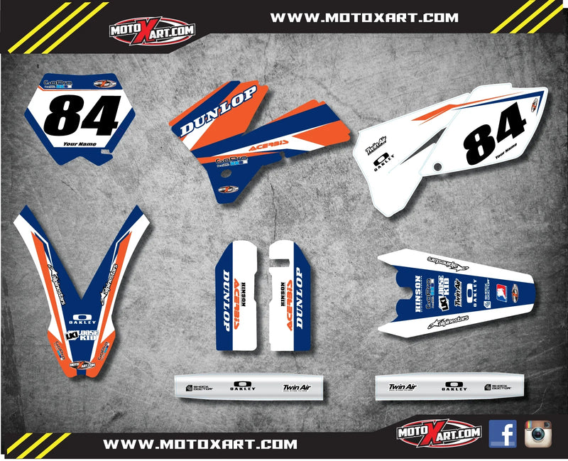 KTM SX 250 Custom Graphics Full Kit Stickers (2005-2006)