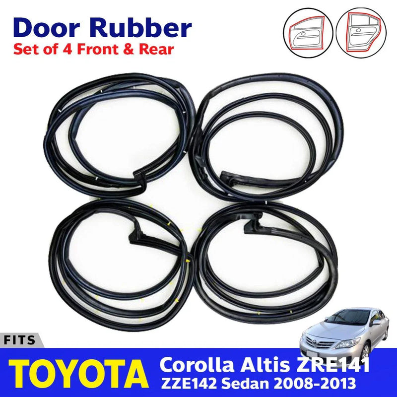 Door Rubber Seal Set 4 Fits Toyota Corolla Altis ZRE141 ZZE142 Sedan 2008-13 D05
