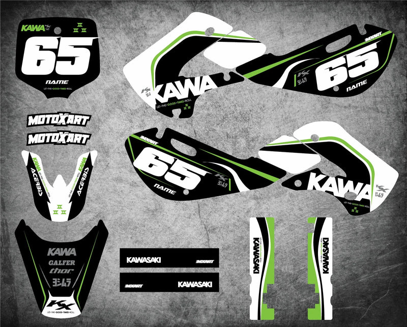 Kawasaki KX 65 Custom Decal Kit CREW Style (2000-2020)