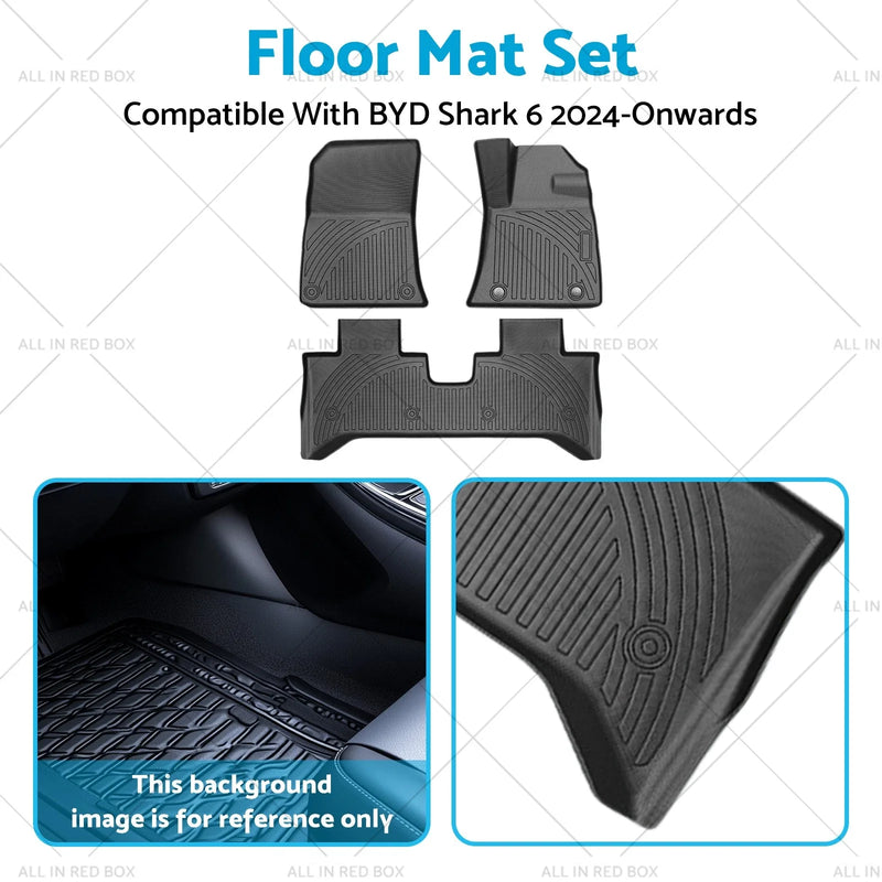 BYD Shark 6 (2024+) Waterproof Mats TPE Heavy Duty 3D Floor Liners