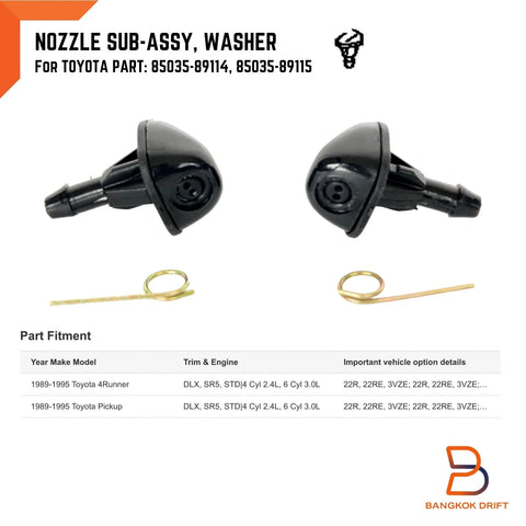 Toyota Hilux LN85 LN106 LN145 LN167 Windshield Washer Nozzle Jet (1984-2005)