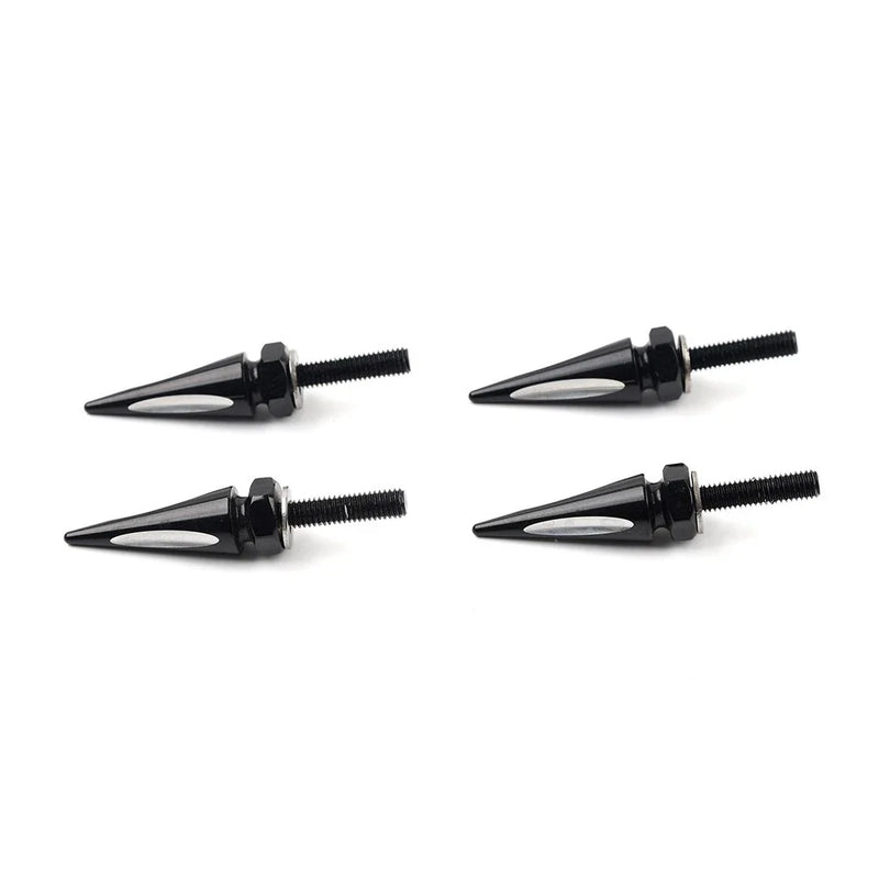 Harley Road Glide 2015-2023 Aluminum Black / White 4x Windshield Spike Bolts
