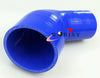 Black Silicone 2.5 to 3 Inch 45 Degree Elbow Reducer Hose Connector + Clamp
